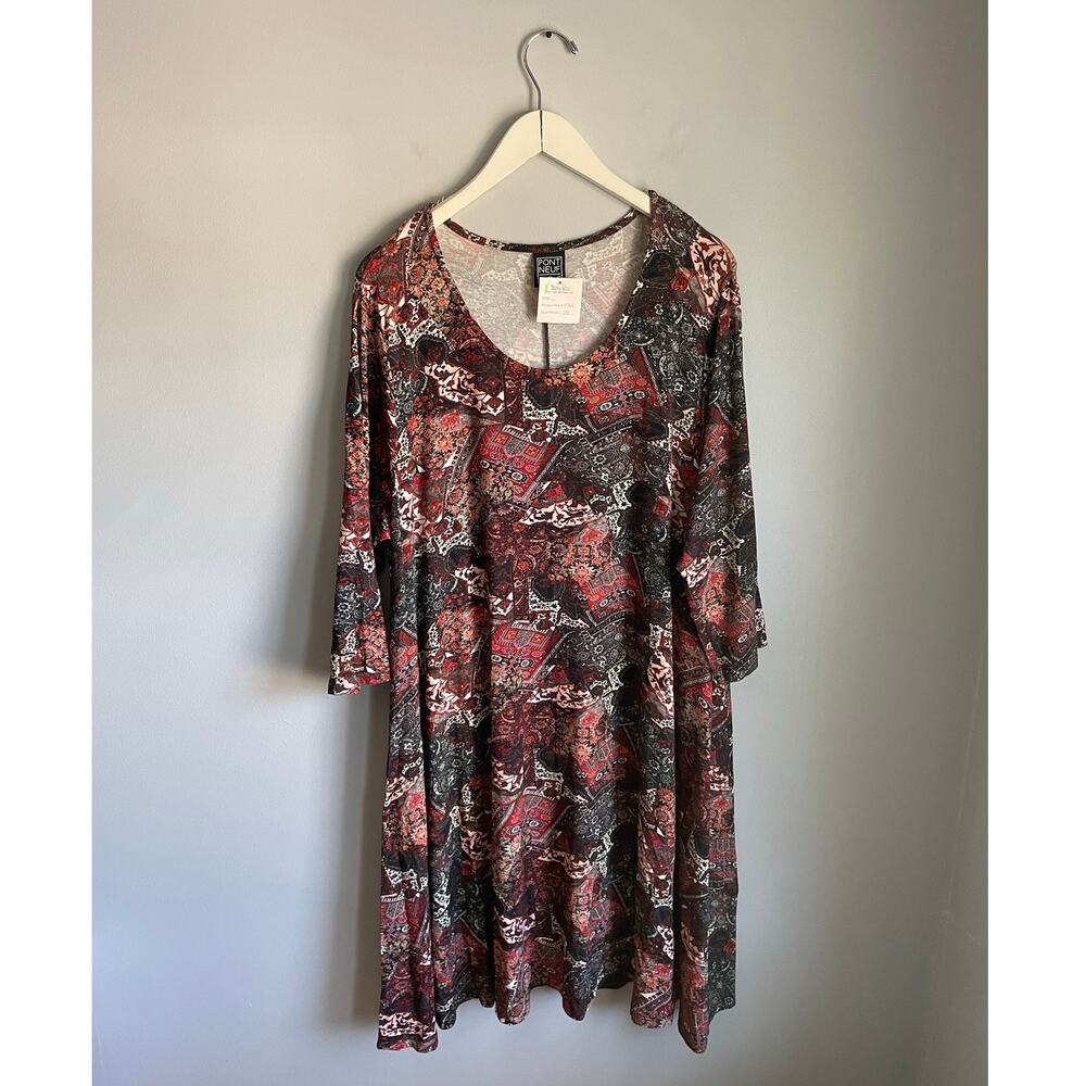 Pont Neuf Patchwork Paisley Dress Lagenlook Boho size XL Moody Cottagecore